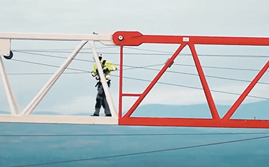 Terex Flat Top Tower Crane with Cropac  service technician